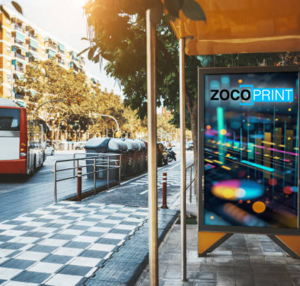 Mupi zocoprint en parada de autobus