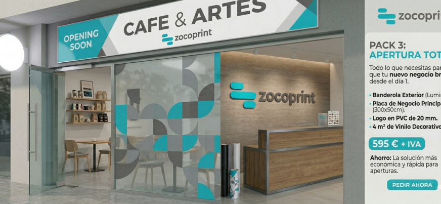 Rotulo mas pvc mas vinilo en escaparate