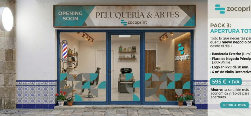 Rotulo mas pvc mas vinilo en escaparate